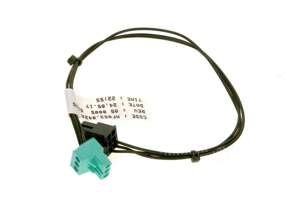 Adapterkabel mit zwei Steckverbindern in verschiedenen Farben. Kabel dient zur Verbindung für ein 3-Wege-Ventil von Bosch. Kabel ist schwarz und hat eine Kennzeichnung.
